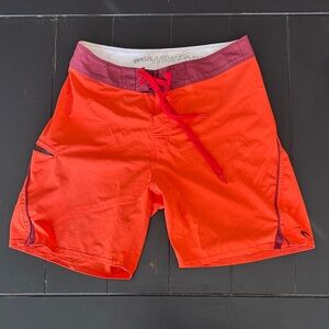 Rip Curl Men's Vibrant Orange and Maroon Board Shorts